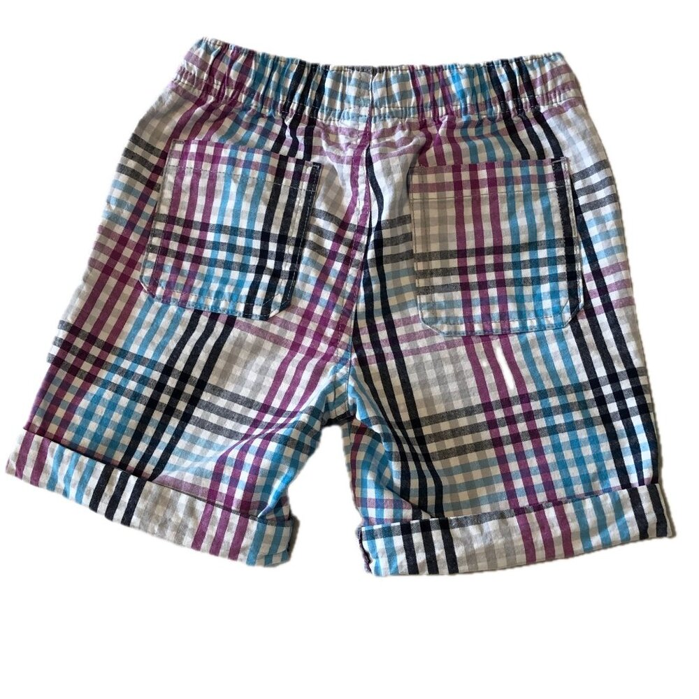Cat & Jack Boy Shorts Blue Red Plaid Size 3T - Picture 2 of 7